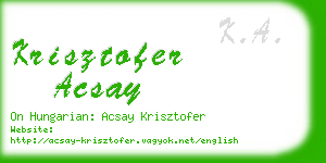 krisztofer acsay business card